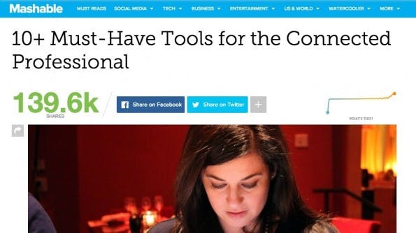 Versteckte Werbung: Native Advertising auf Mashable. (Screenshot: mashable.com)