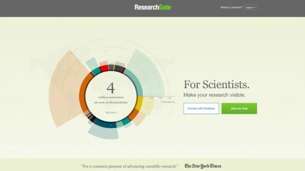 Mit einem beachtlichen Wachstum und einer echten Vision konnte Researchgate auch Bill Gates von einem Investment überzeugen. (Screenshot: Researchgate)