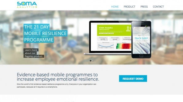SOMA Analytics: Die App misst das Stresslevel von Mitarbeitern und soll Firmen zu mehr Produktivität und weniger Kosten verhelfen. (Screenshot: SOMA Analytics)