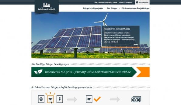 Dass auch Bürger ein Interesse daran haben, ihre Stadt mit Schwarmkapital zu fördern, zeigt die Plattform LeihDeinerStadtGeld. (Screenshot: t3n)