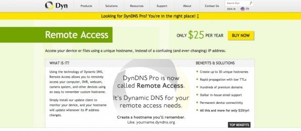 Dyn.com: Kunden werden bald zur Kasse gebeten. (Screenshot: Dyn.com)