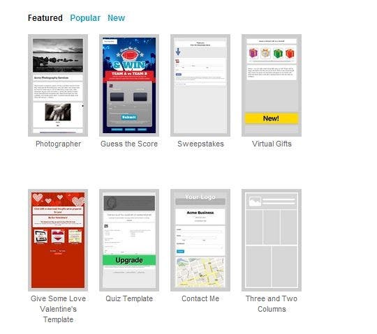 Viele verschiedene Apps lassen sich mit ShortStack einfach in eure Facebook-Seiten integrieren. (Screenshot: ShortStack)