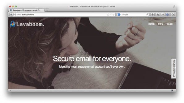 Lavaboom: Der deutsche Anbieter will auch Laien zu verschlüsselten E-Mail verhelfen. (Screenshot: Lavaboom)