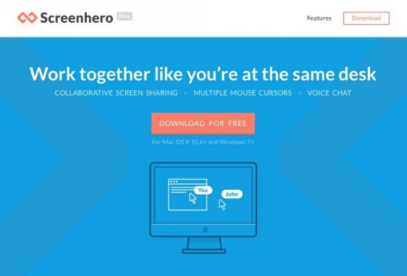 Screenhero: Zusammenarbeit im Team, wie an einem Schreibtisch. (Screenshot: Screenhero)