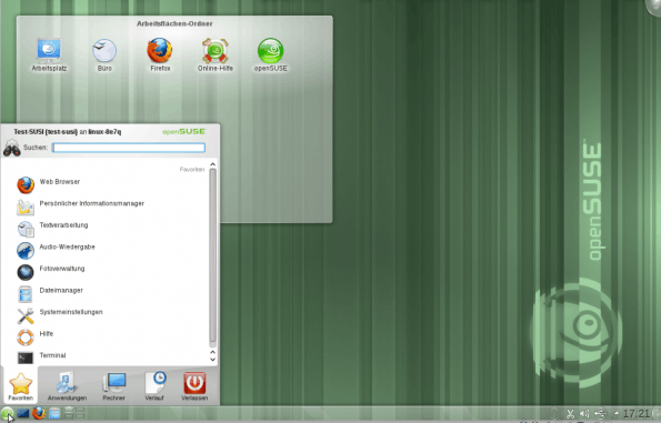Der Desktop von openSUSE. (Bild: obenSUSE)