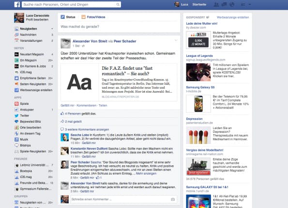 Facebook und ein bisschen Twitter: Das Netz ist einfach zu blau.