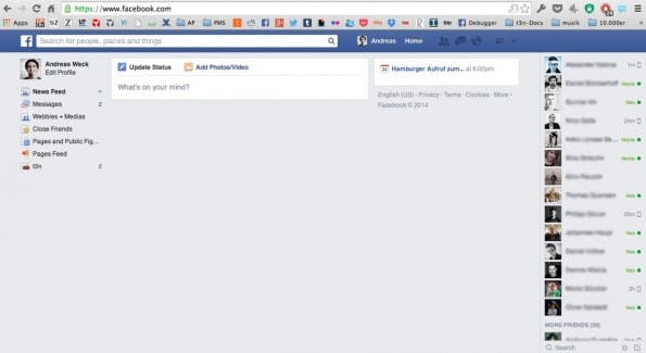 Facebook wie früher! So killst du den Facebook-Newsfeed. (Screenshot: Andreas Weck)