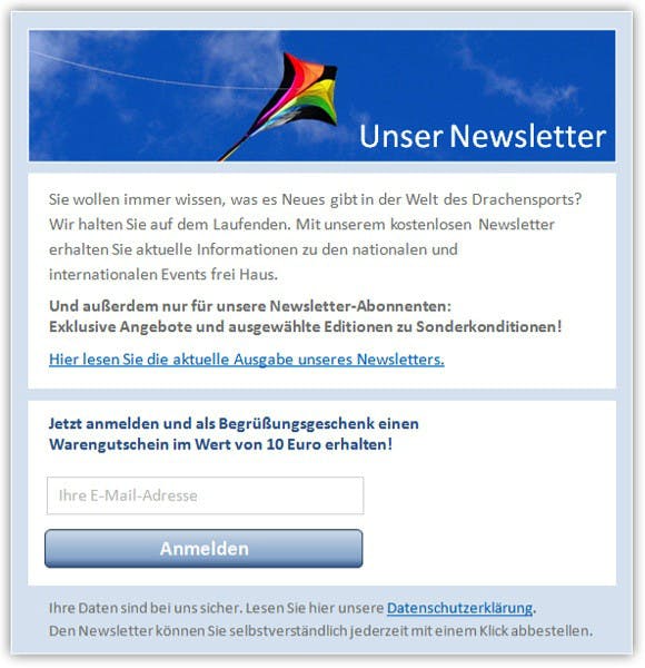 Newsletter-Werbung