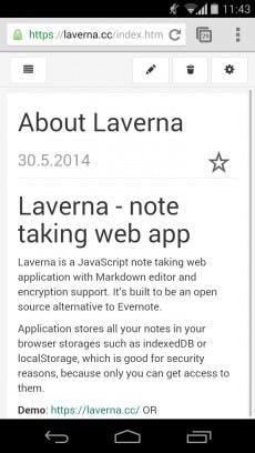 Auch auf Smartphones und Tablets ist das Design von Laverna optimiert. (Screenshot: Laverna)