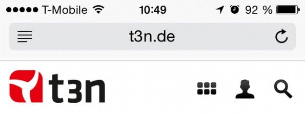Auch Apples Safari blendet die URL ab iOS 7 nicht mehr vollständig ein. (Screenshot: t3n)