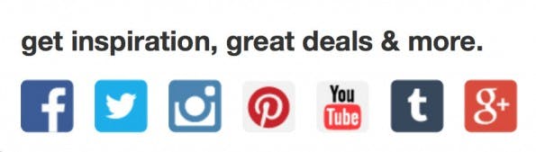 Viele Shops weisen durch Buttons auf ihre Profile im Netz hin. Dabei ließe sich aus dem Content bei Pinterest mehr machen. (Screenshot: Target)