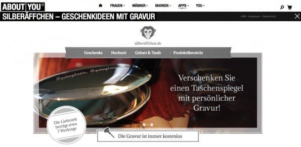 Die silberäffchen.de-App bei AboutYou. (Bild: AboutYou)
