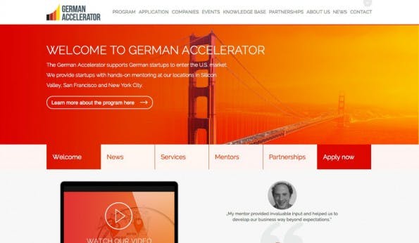 Der German Silicon Valley Accelerator erfüllt Gründerträume: Er bringt Startups für drei Monate zum Coaching ins Tech-Mekka. (Screenshot: t3n)