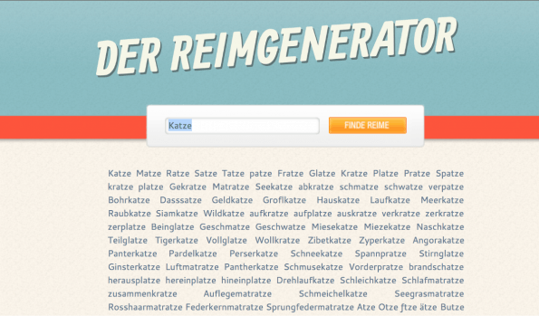 Wort- und Reimsuchmaschinen können bei der Suche nach dem Unternehmensnamen helfen. (Screenshot: t3n)