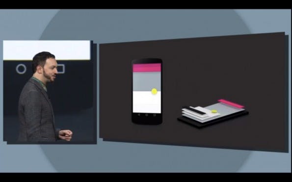 Im „Material Design“ verfügt jedes UI-Element auch über einen z-Index, also eine Tiefen-Koordinate. (Screenshot: Youtube.com)
