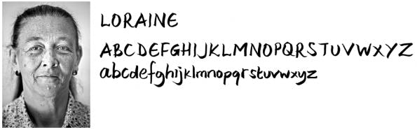 „Homeless Fonts“-Projekt: Schriftart von Loraine. (Quelle: homelessfonts.org)
