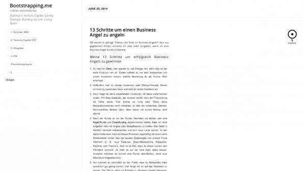 t3n-Blogperlen Startups #7: Bootstrapping.me. (Screenshot: t3n)