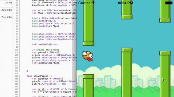 FlappySwift: Flappy Bird mit Swift nachgebaut. (Bild: GitHub)