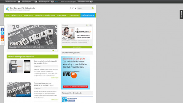 t3n-Blogperlen Startups #8: Fuer-Gruender.de. (Screenshot: t3n)