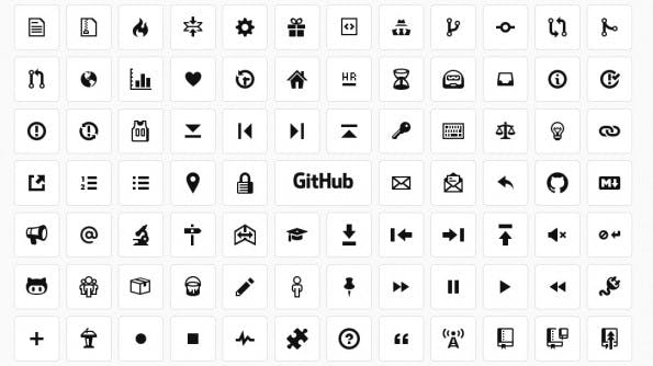 Octicons: GitHub stellt den eigenen Icon-Font unter eine offene Lizenz. (Screenshot: GitHub)
