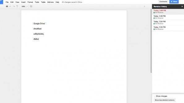 Google Drive: So seht ihr, was bisher bearbeitet wurde. (Screenshot: Google Drive)