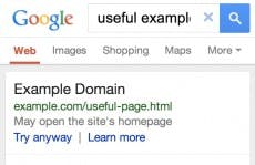Diesen Hinweis erhalten Google-Nutzer, wenn sie auf die mobile Startseite geleitet werden. (Screenshot: Google)
