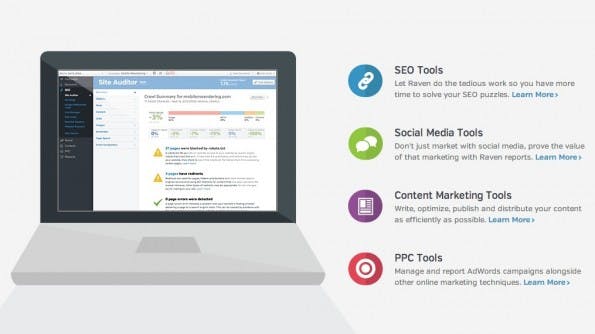 Raven Tools: Mehr als „nur“ SEO. (Screenshot: raventools.com)