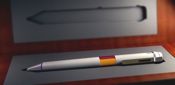 Scribble: Der Hightech-Stift kommt mit einem Sensor zur Farberkennung. (Bild: Scribble)