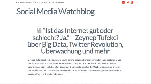 t3n-Blogperlen – Social Media #10: „Social Media Watchblog“.