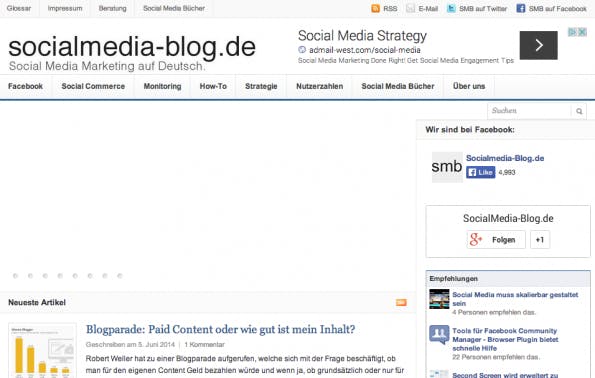 t3n-Blogperlen – Social Media #9: „SocialMedia Blog“.