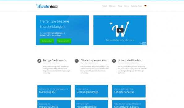 Business-Intelligence-Tools: Wunderdata. (Screenshot: t3n)
