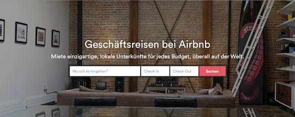 Airbnb: Neues Portal für Geschäftsreisen (Screenshot: Airbnb.de)