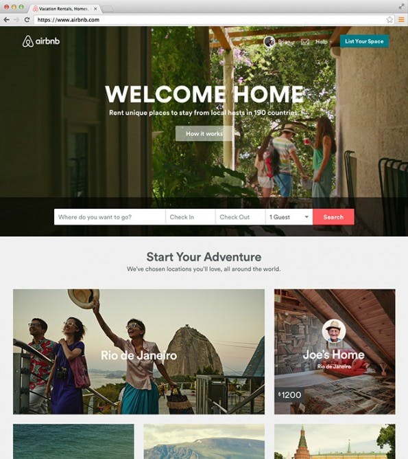 Airbnb: Website nach Redesign