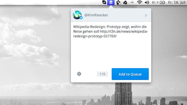 Buffer für OS X: Erste Version des Social-Media-Tools geizt mit Features