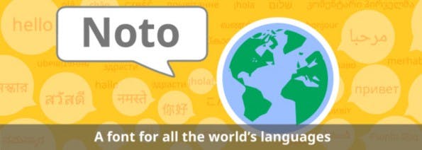 Noto: Die Fontfamilie unterstützt viele Sprachen der Welt. (Grafik: Google)