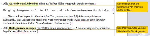 Stilanalyse in Papyrus Autor. (Screenshot: t3n / Papyrus Autor)