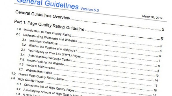 Die Quality Rater Guidelines von Google in aktueller Version. (Screenshot: scribd.com)