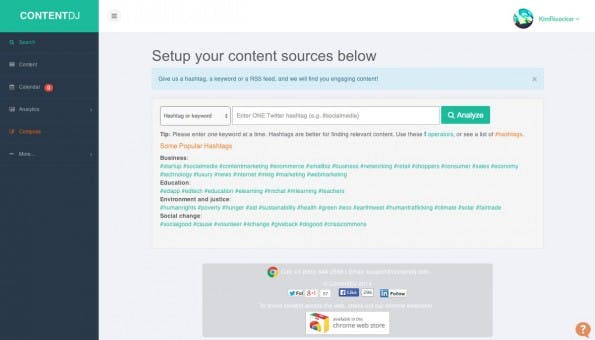 ContentDJ will der digitale Redaktionsplan für das Social-Media-Zeitalter sein. (Screenshot: ContentDJ)