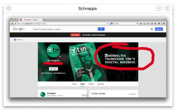 Schnapps: Mit dem Tool für Designer lassen sich Veränderungen an Bildern leicht dokumentieren. (Screenshot: Schnapps)