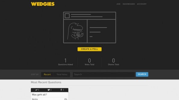 Mit Wedgies lassen sich Umfragen für die eigene Website und Soziale Netzwerke erstellen. (Screenshot: Wedgies)