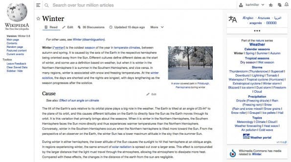 Wikipedia-Redesign: So sieht der aktuelle Prototyp aus. (Screenshot: Wikimedia)