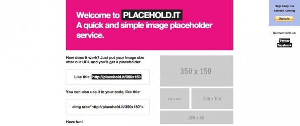 Platzhalter-Bilder für jeden Anlass. (Screenshot: Placehold.it)