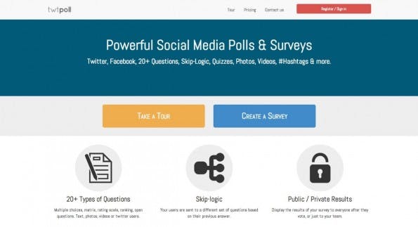 Umfragen mit Authentifizierung per Twitter, Facebook oder die IP-Adresse: Twtpoll macht's möglich. (Screenshot: twtpoll.com)