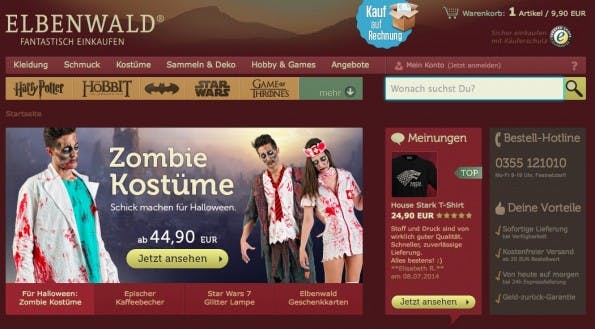 (Screenshot: Elbenwald.de)