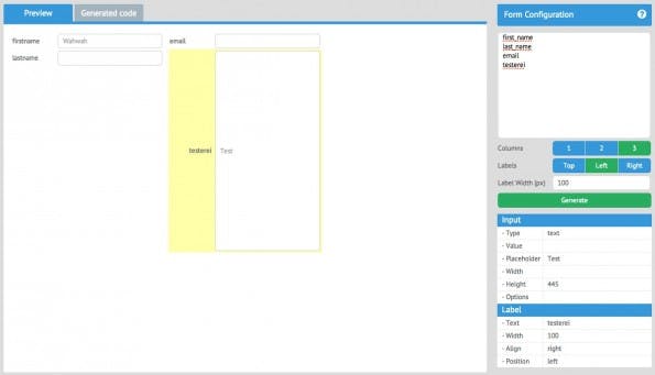 Webix Form-Builder: In kurzer Zeit zum fertigen Formular. (Screenshot: Webix)