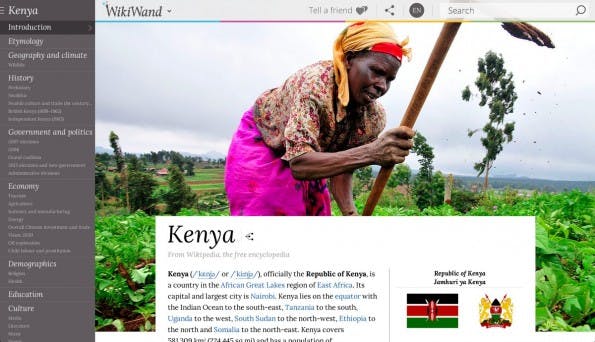 WikiWand: So schön kann Wikipedia aussehen. (Screenshot: WikiWand)