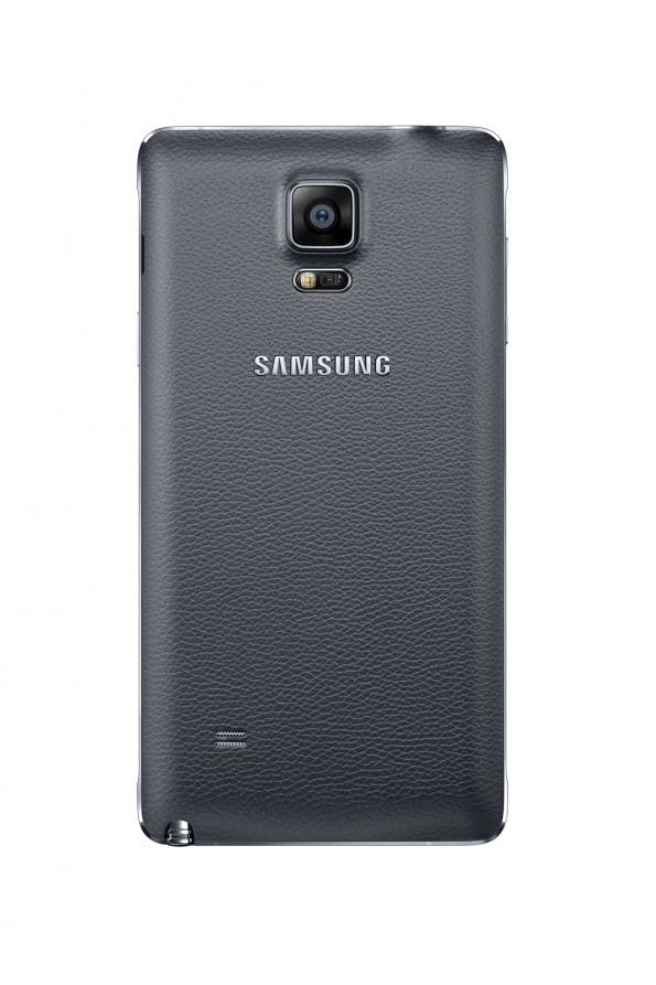 Das Galaxy Note 4 kommt jetzt mit einem Metallrahmen, ohne die Ziernaht auf der Rückseite und mit dem Herzfrequenz-Sensor des Galaxy S5 daher. (Quelle: Samsung)