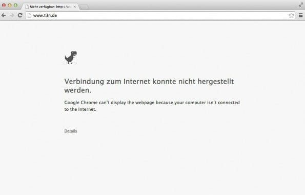 Man würde auf der Fehlerseite von Chrome kein Google-Easteregg vermuten.