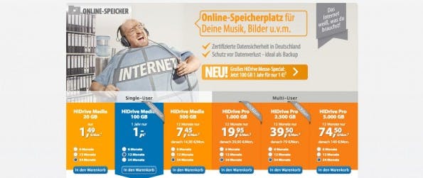 Auch Strato bietet eine Dropbox-Alternative an. (Screenshot: Strato)