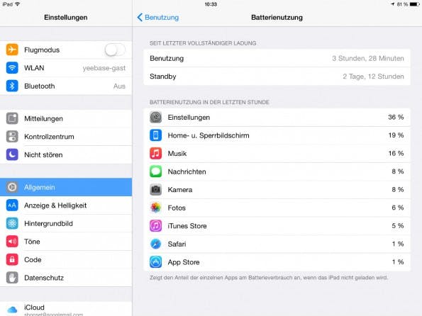 In iOS 8 findet sich eine neue Einstellung, die euch anzeigt, welche Apps den meisten Strom verbrauchen.